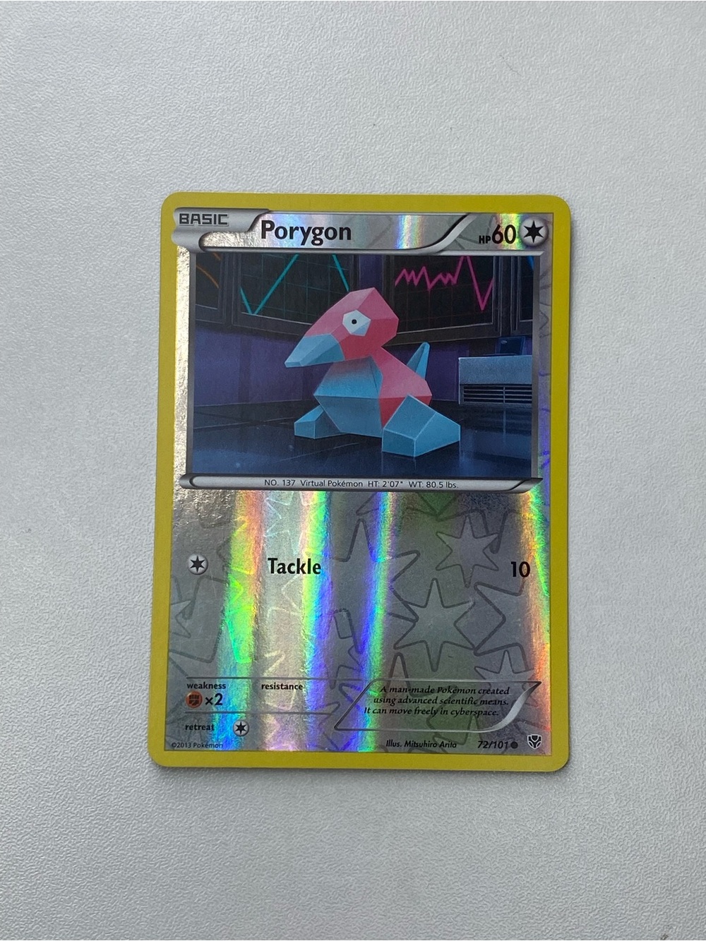 PokemonPorygon 72/101 2013 Common Reverse Holo Pokemon Trading Card Game TCG